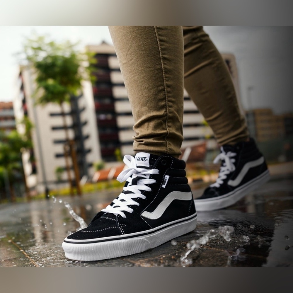 Vans Filmore Black and White High-Top Sneakers